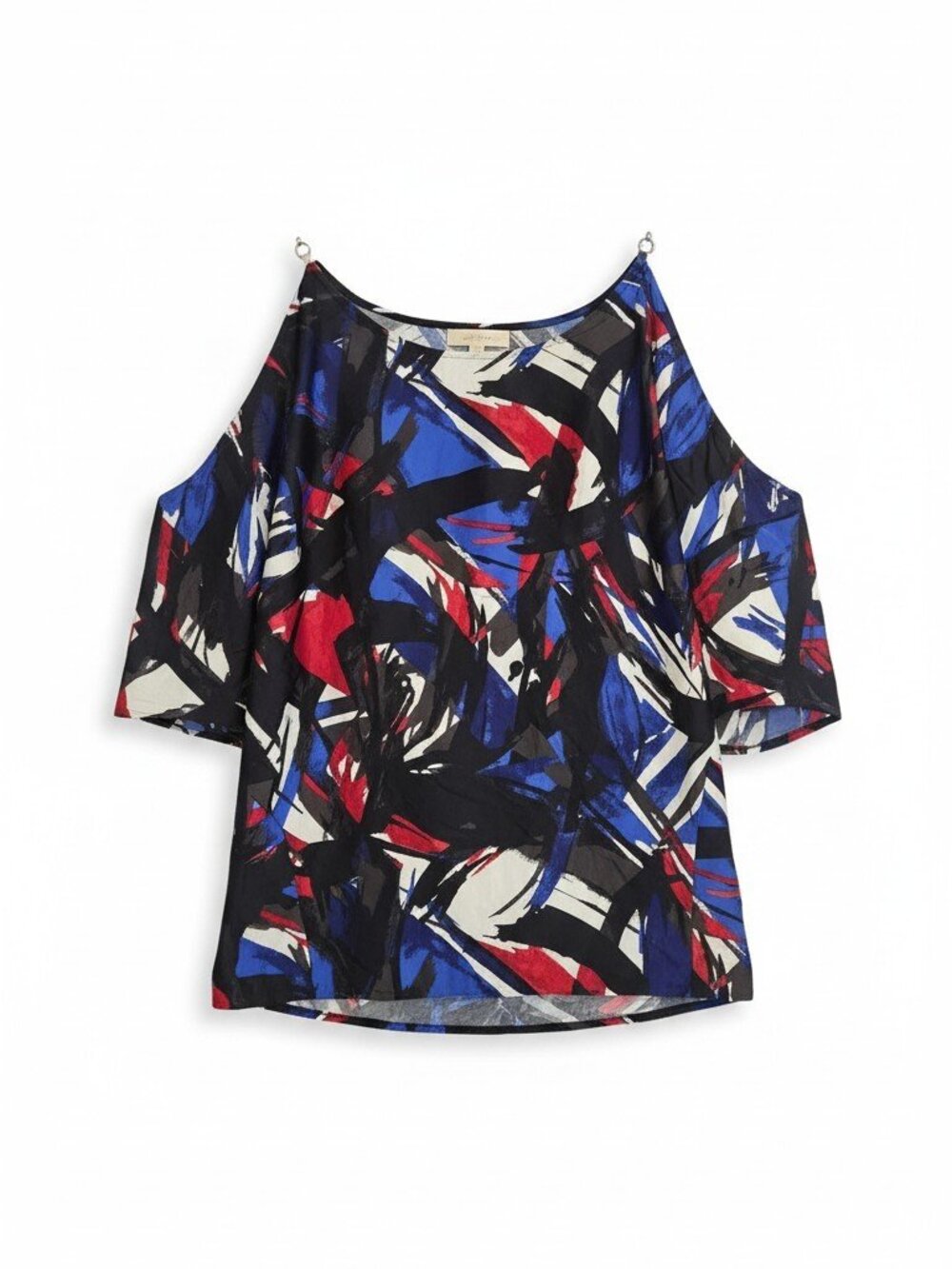 Michael Kors Abstract Print Cold Shoulder Blouse (1X)